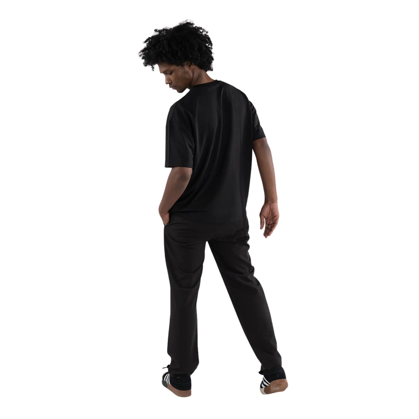 Oversized T-shirt Black worn by black man back view
