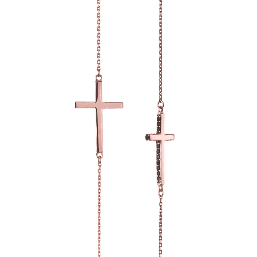 Dueros Cross Necklace 18K Rose Gold Plated for men and women