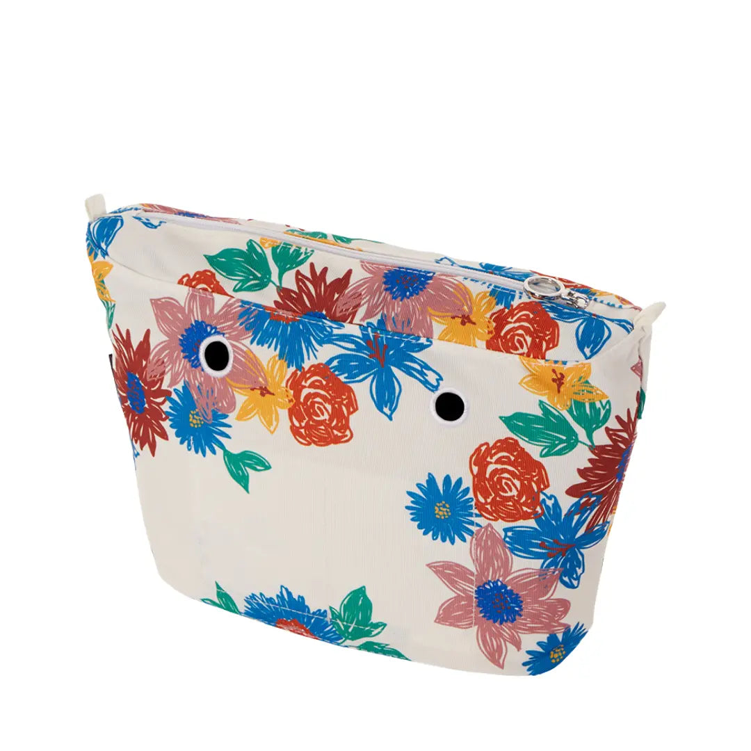 Inner zip bag canvas flowers multicolor O bag