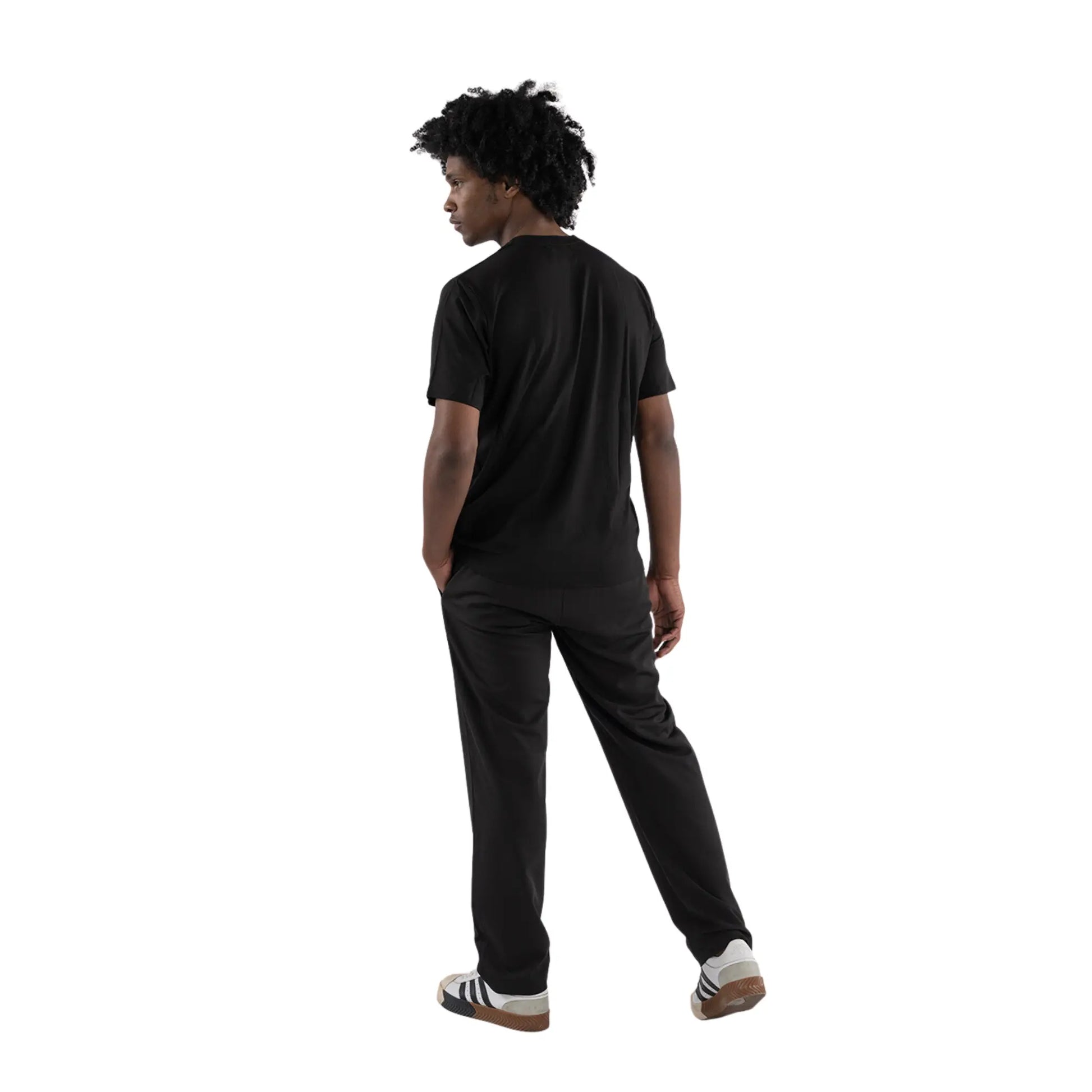 L’Homme Moderne Smiley Regular Fit T-shirt worn by black man back view