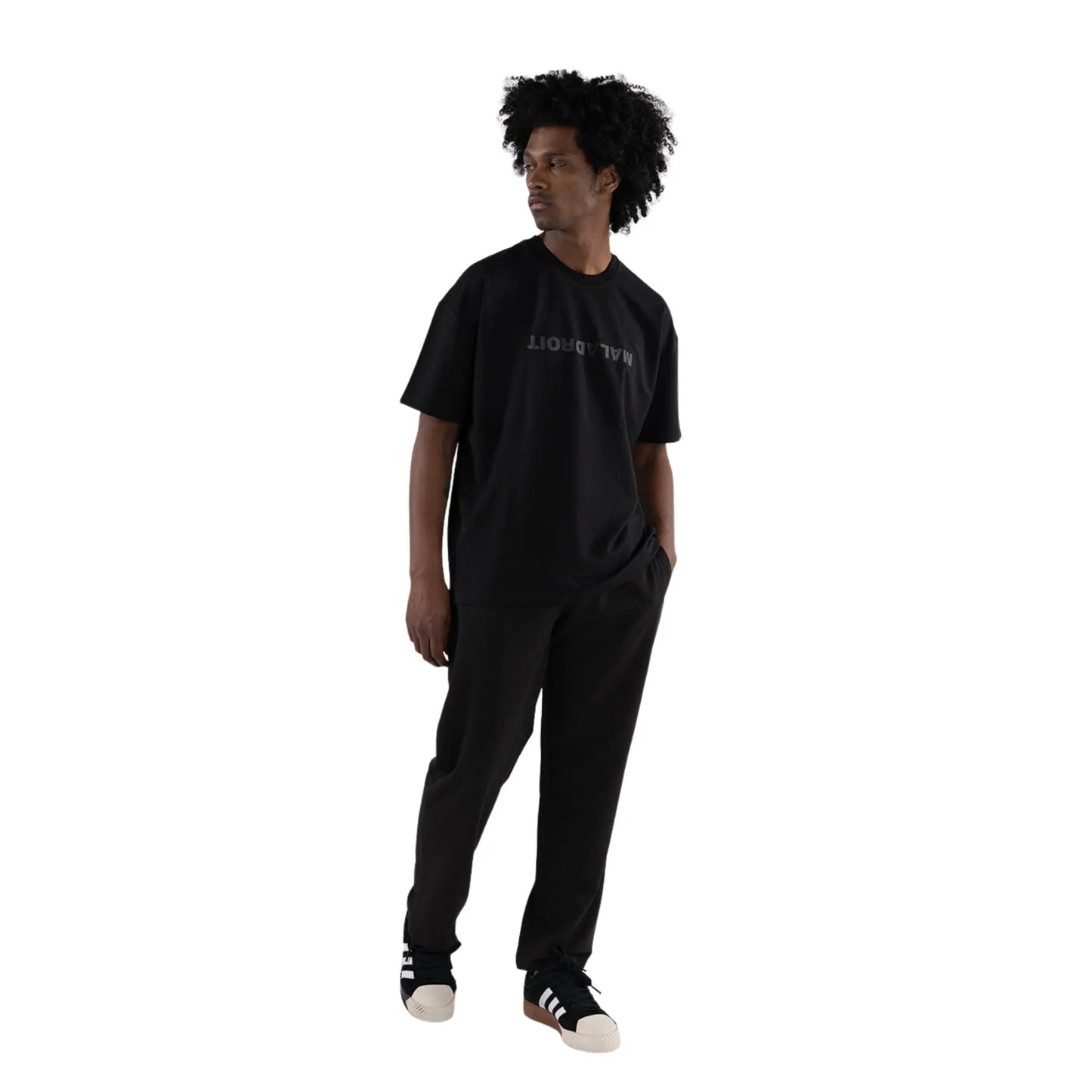 LES MALADROITS Oversized T-Shirt Black Maladroits Reversed front view