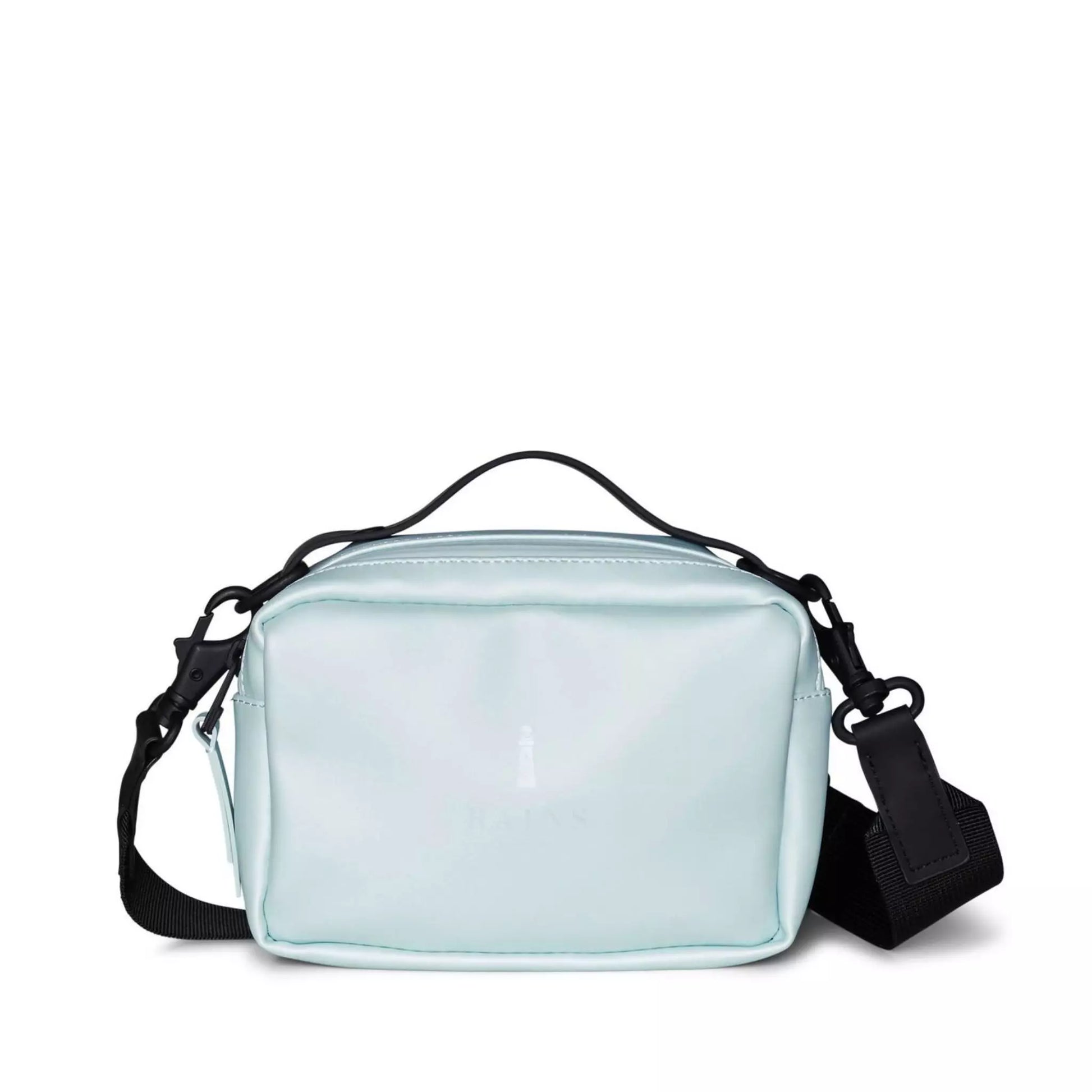 Rains waterproof crossbody bag box bag micro ice light blue for men and women