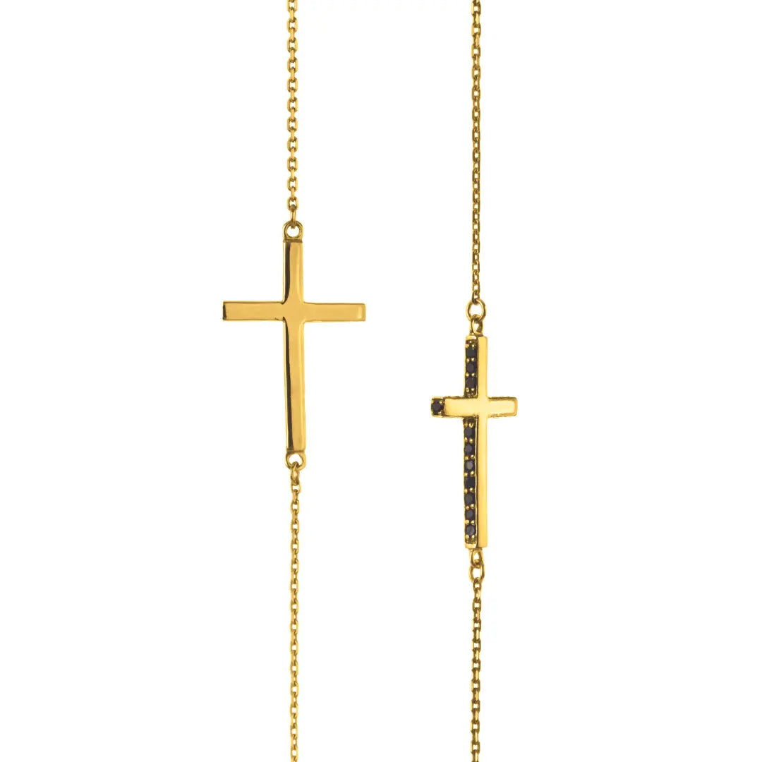 Dueros Cross Necklace 18K Yellow Gold Plated for men and women