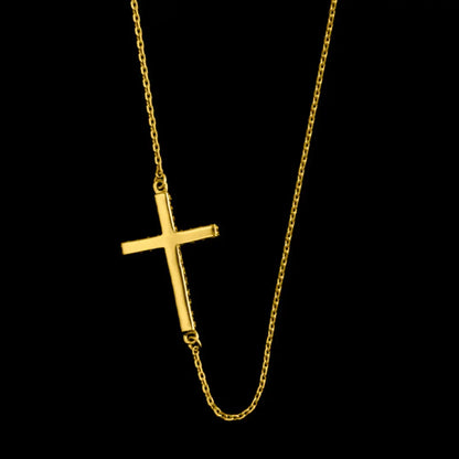 Dueros Cross Necklace 18K Yellow Gold Plated for men and women