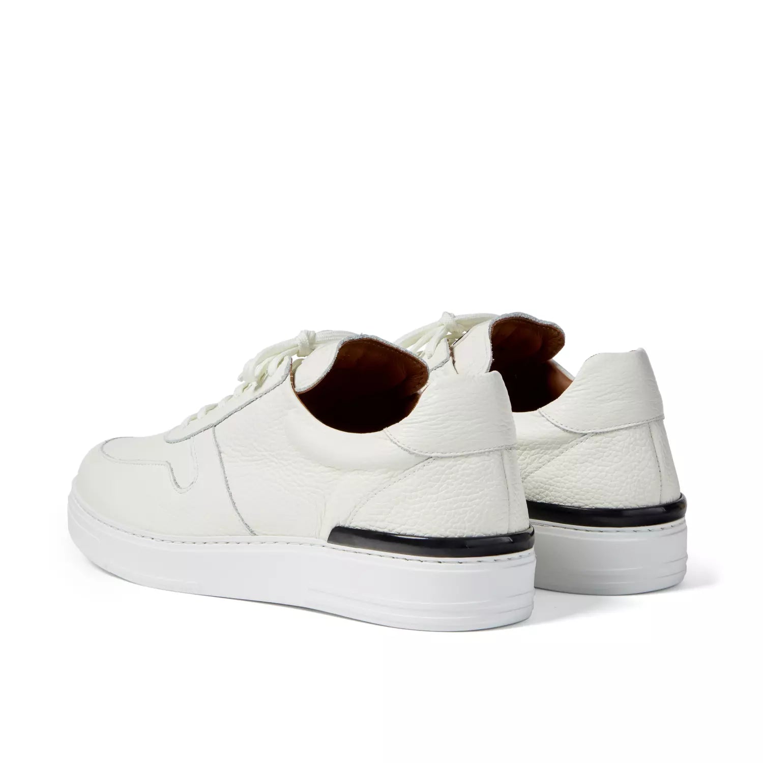 Duke and Dexter Ritchie White leather sneakers for men back view
