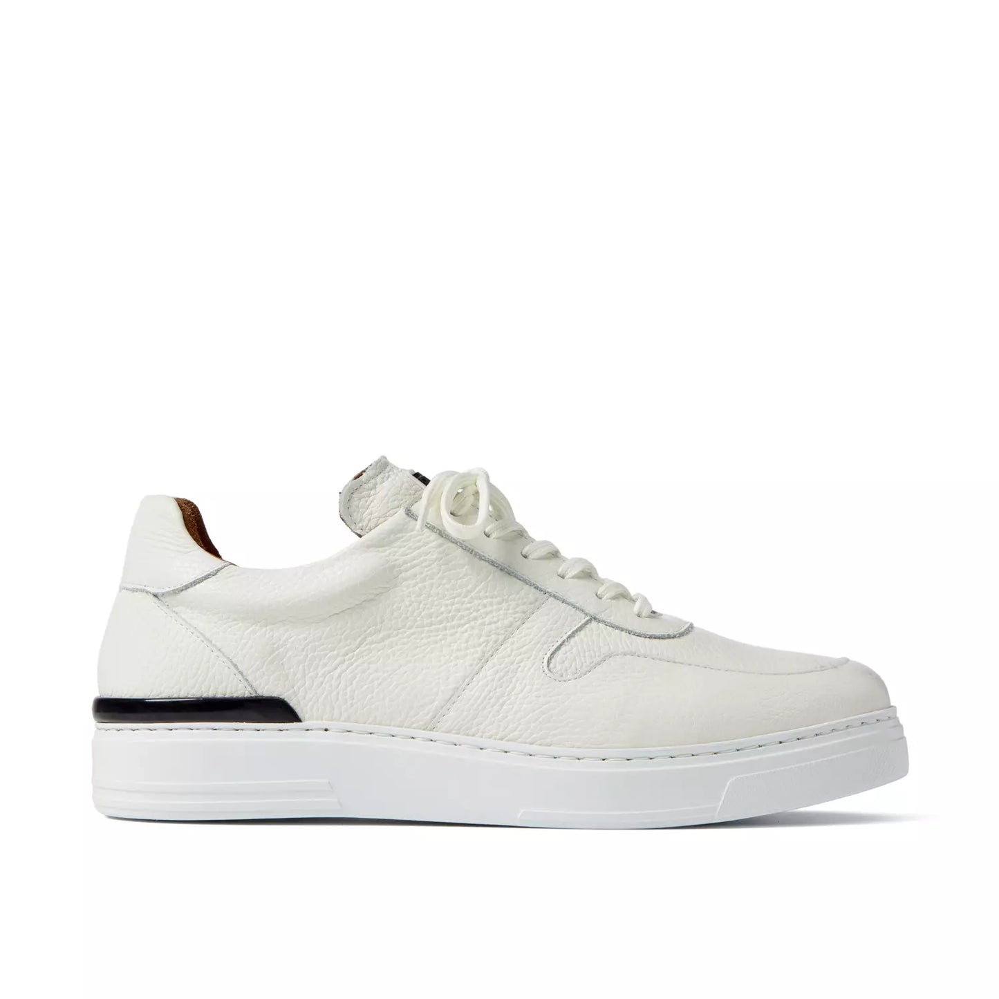 Duke and Dexter Ritchie White leather sneakers for men side view