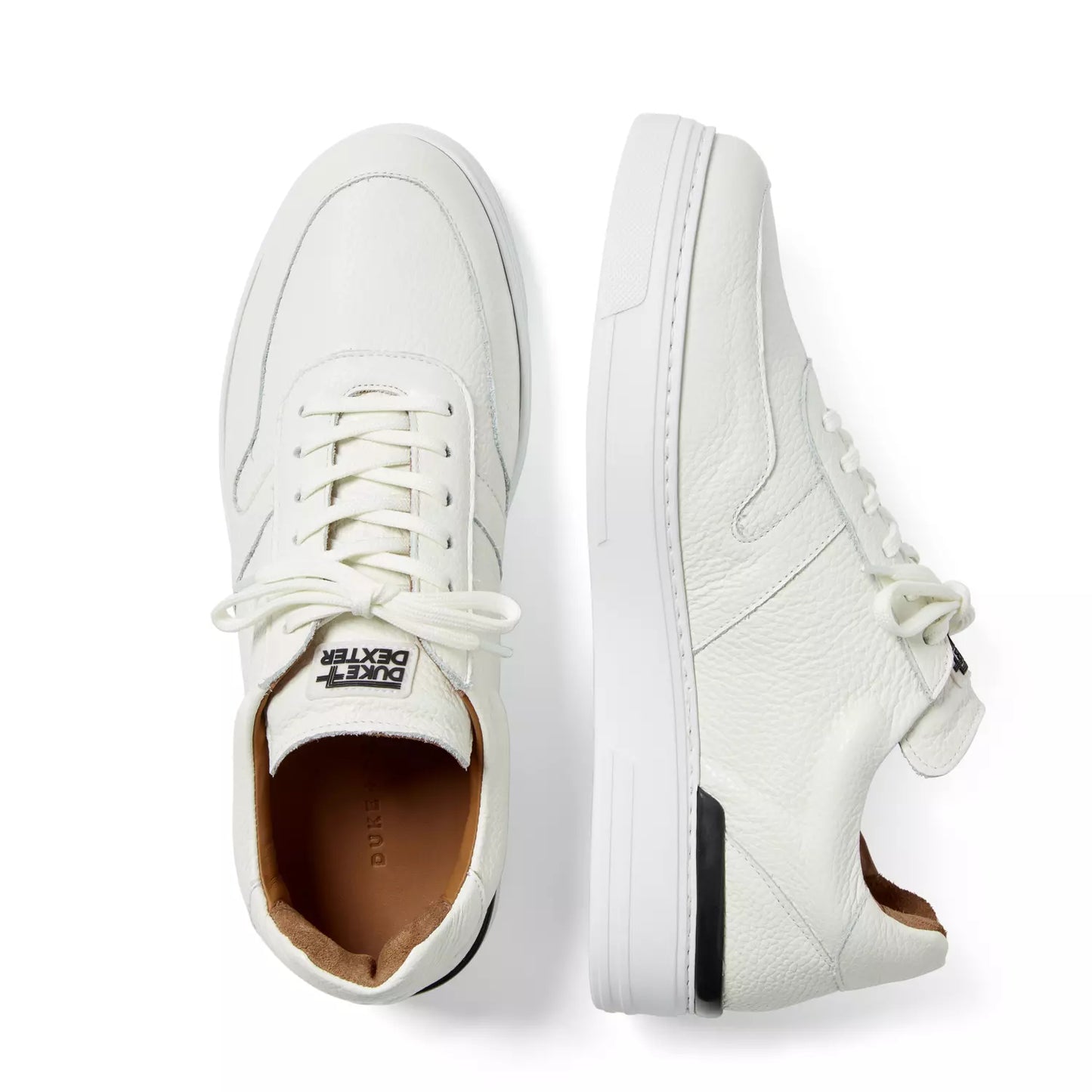 Duke and Dexter Ritchie White leather sneakers for men top view