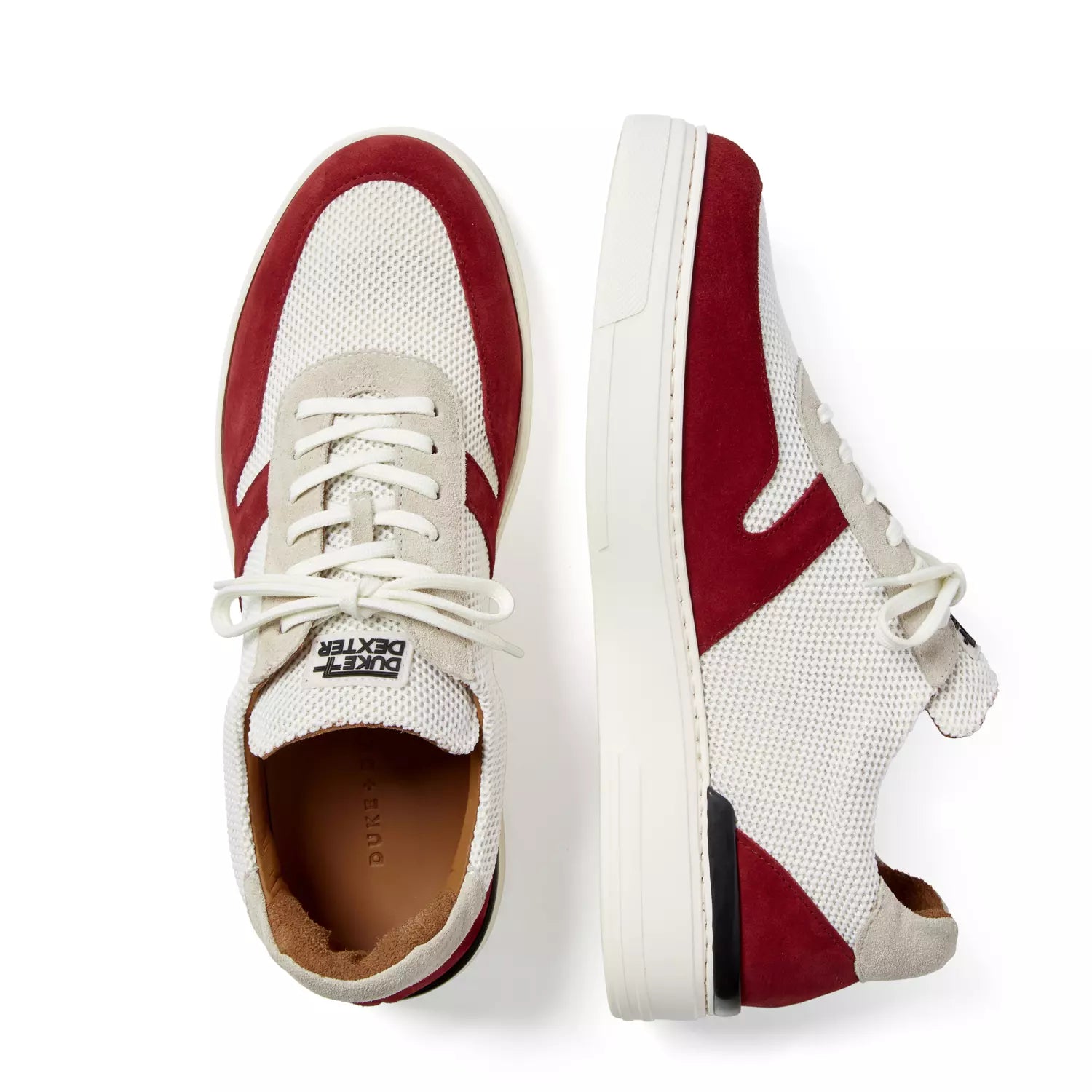 Duke and Dexter Ritchie Rio sneakers for men extra light comfortable White and Burgundy top view