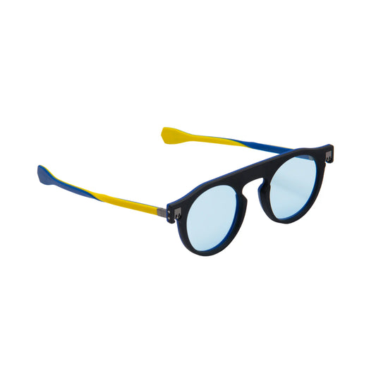 Reverso sunglasses black/Blue & yellow reversible & ultra light side view