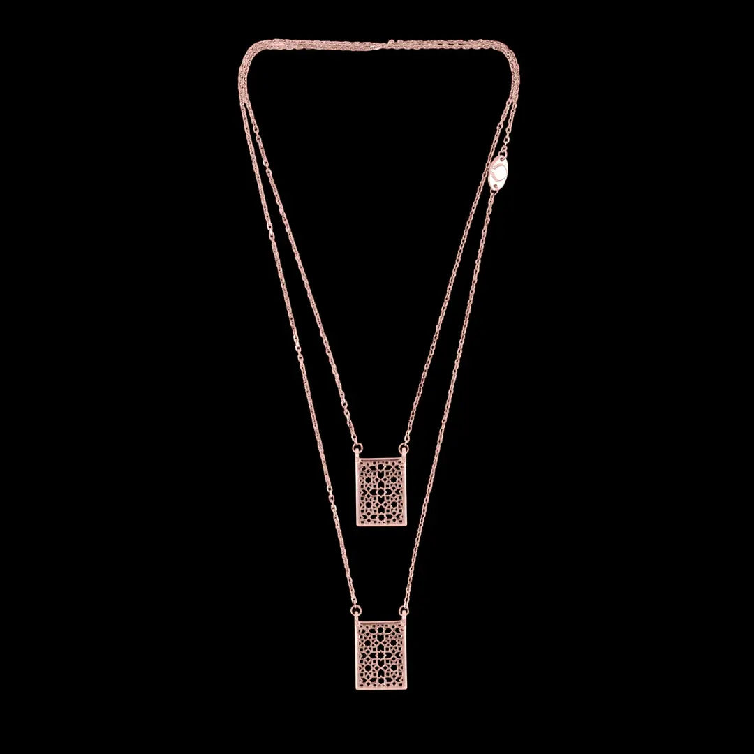 Dueros Mosaic Necklace 18K Rose Gold Plated for men and women