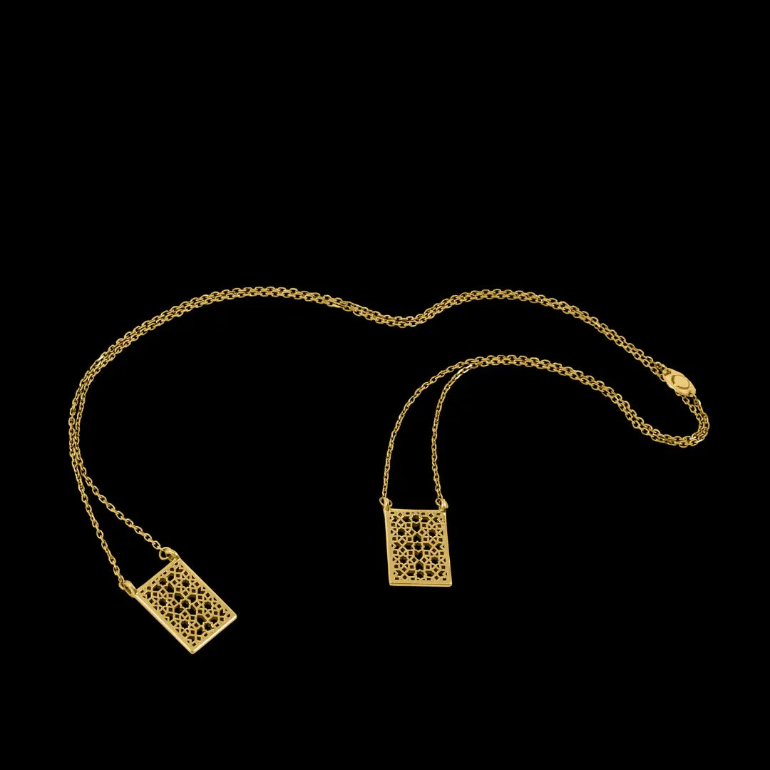 Dueros Mosaic Necklace 18K Yellow Gold Plated for men and women