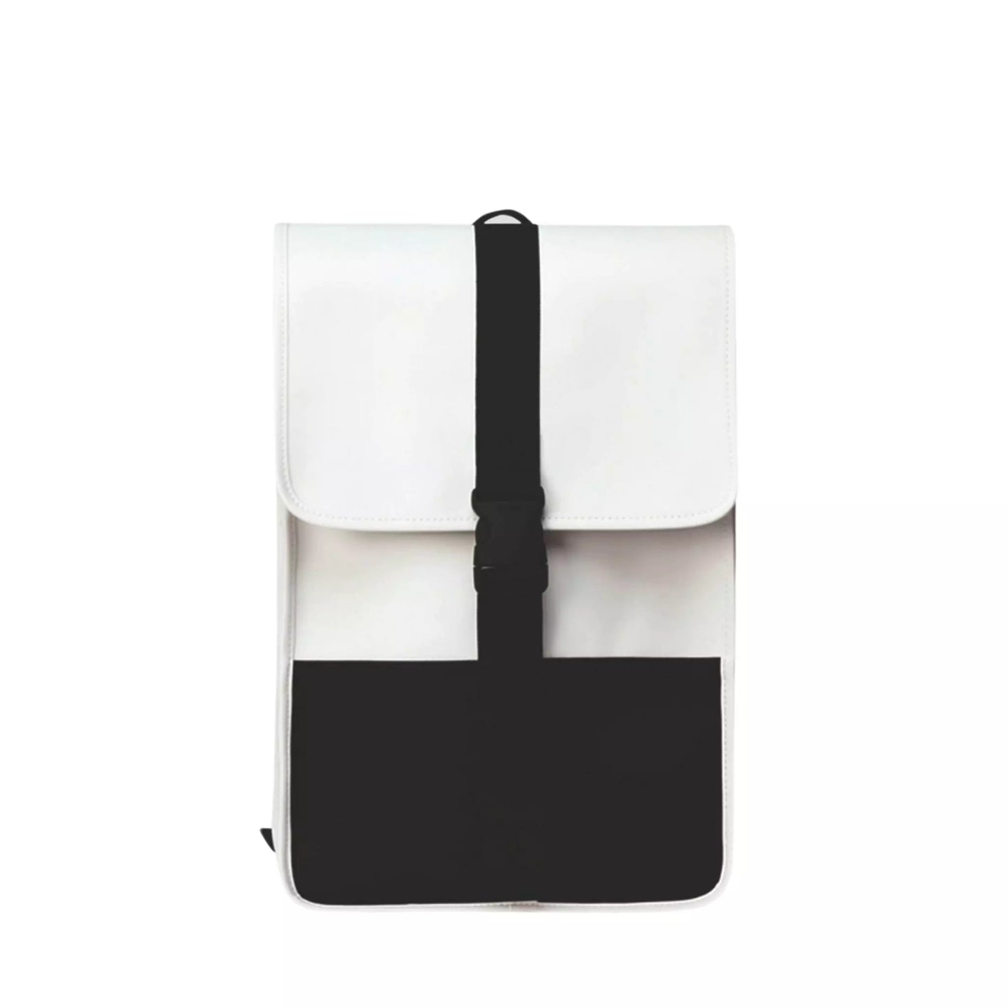 Rains waterproof buckle backpack mini off white black for men and women