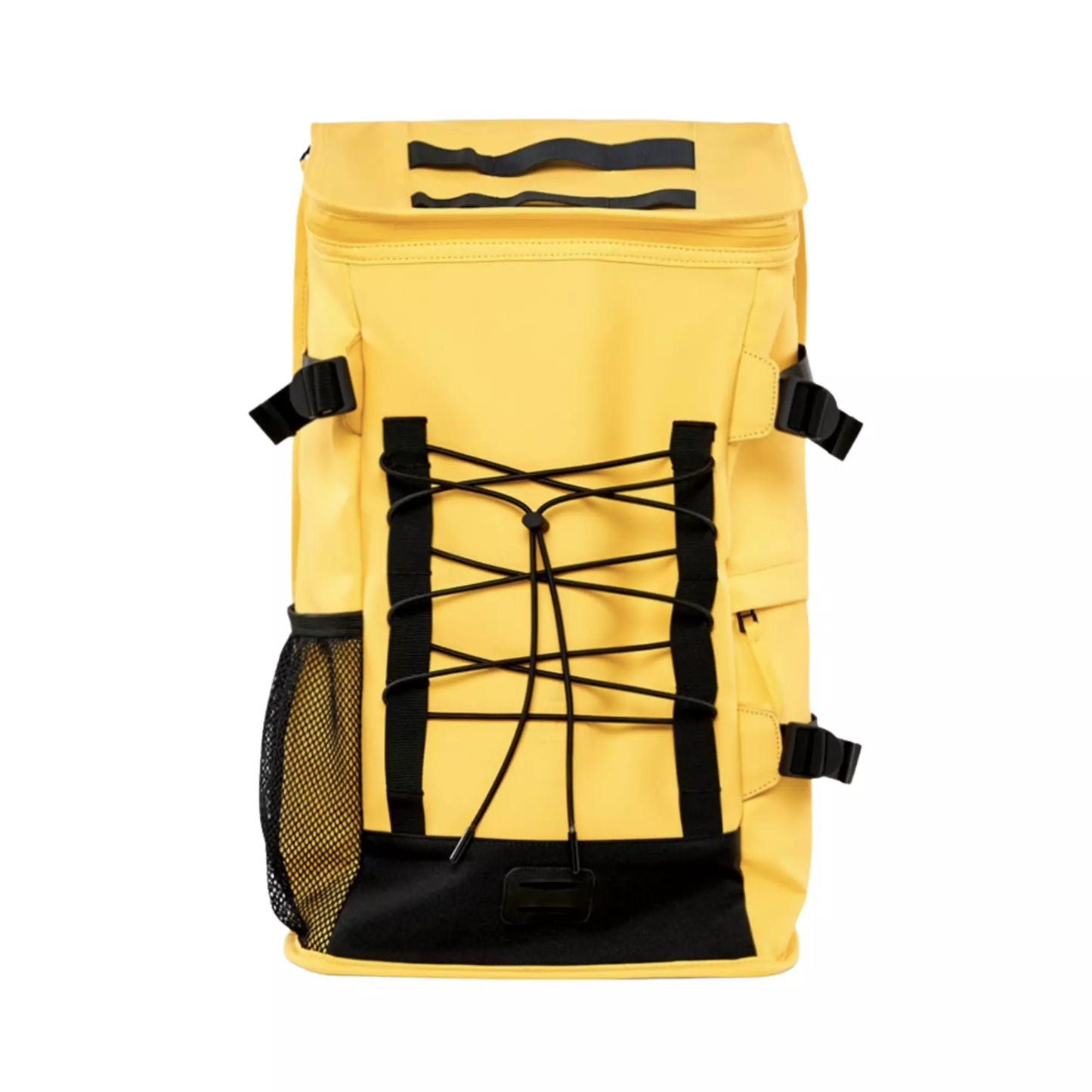 Rains waterproof hiking mountaineer bag yellow for men and women front view